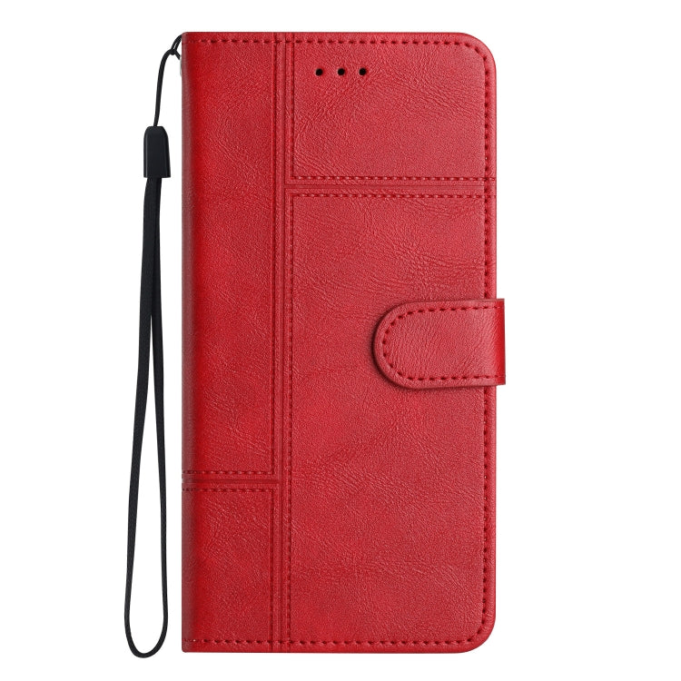 For Samsung Galaxy S25 5G Cowhide Texture Stitching Leather Phone Case(Red) - Galaxy S25 5G Cases by buy2fix | Online Shopping UK | buy2fix