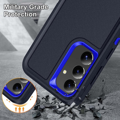 For Samsung Galaxy S24+ / S25+ 5G Rugged PC Hybrid Silicone Phone Case with Holder(Dark Blue+Royal Blue) - Galaxy S25+ 5G Cases by buy2fix | Online Shopping UK | buy2fix