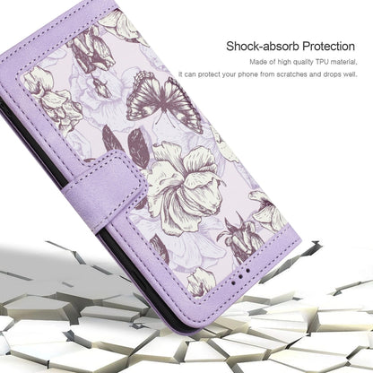 For Samsung Galaxy S25+ 5G Floral Pattern Leather Phone Case with Lanyard(Light Purple) - Galaxy S25+ 5G Cases by buy2fix | Online Shopping UK | buy2fix