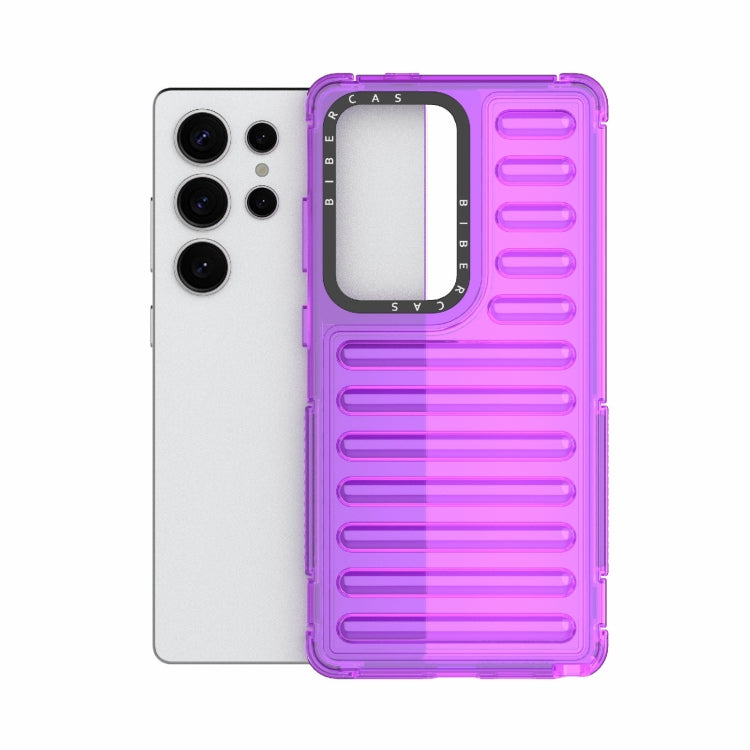 For Samsung Galaxy S25 Ultra 5G High Transparency TPU Hybrid PC Airbag Phone Case(Transparent Purple) - Galaxy S25 Ultra 5G Cases by buy2fix | Online Shopping UK | buy2fix