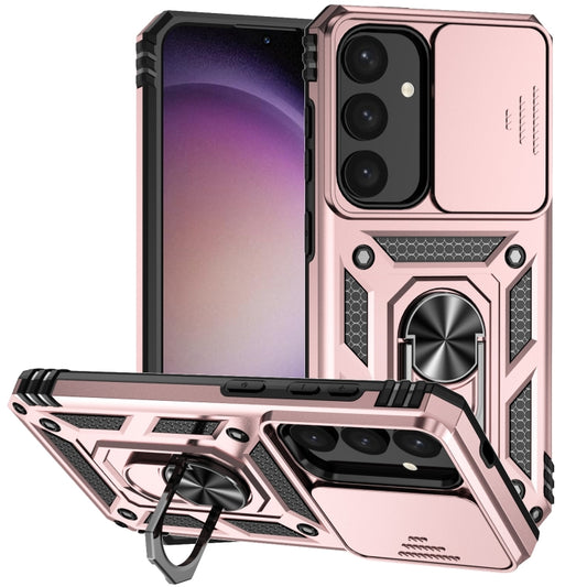 For Samsung Galaxy S25 5G Sliding Camshield Holder Phone Case(Rose Gold) - Galaxy S25 5G Cases by buy2fix | Online Shopping UK | buy2fix