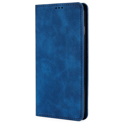 For Samsung Galaxy S25 5G Skin Feel Magnetic Leather Phone Case(Blue) - Galaxy S25 5G Cases by buy2fix | Online Shopping UK | buy2fix