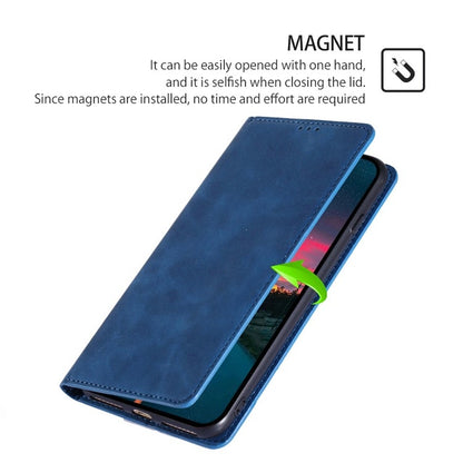 For Samsung Galaxy S25 5G Skin Feel Magnetic Leather Phone Case(Blue) - Galaxy S25 5G Cases by buy2fix | Online Shopping UK | buy2fix