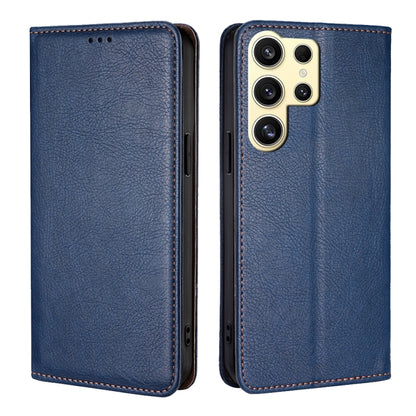 For Samsung Galaxy S25 Ultra 5G Gloss Oil Solid Color Magnetic Leather Phone Case(Blue) - Galaxy S25 Ultra 5G Cases by buy2fix | Online Shopping UK | buy2fix