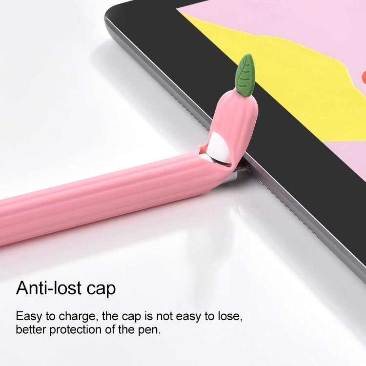 For Apple Pencil 1 Contrasting Color Mint Leaf Silicone Non-slip Protective Cover(Yellow) - Pencil Accessories by buy2fix | Online Shopping UK | buy2fix