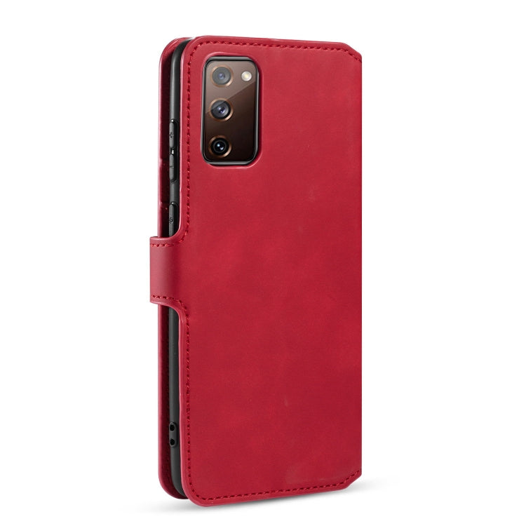 For Samsung Galaxy S20 FE DG.MING Retro Oil Side Horizontal Flip Case with Holder & Card Slots & Wallet(Red) - Galaxy S20 FE Cases by DG.MING | Online Shopping UK | buy2fix