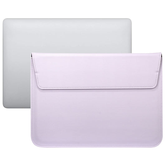 PU Leather Ultra-thin Envelope Bag Laptop Bag for MacBook Air / Pro 15 inch, with Stand Function(Light Purple) - Protective Bags by buy2fix | Online Shopping UK | buy2fix