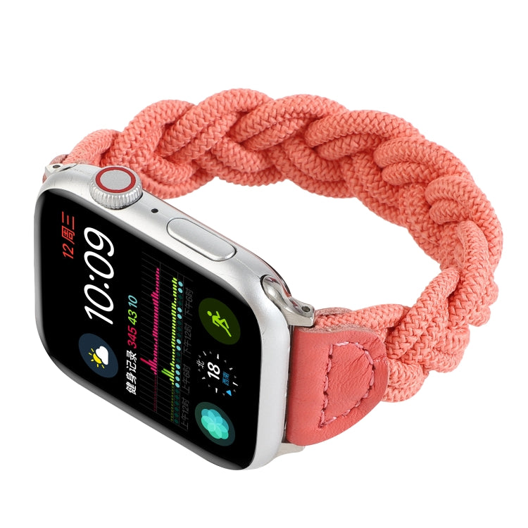 Elastic Woven Watch Band For Apple Watch Ultra 49mm&Watch Ultra 2 49mm / Series 9&8&7 45mm / SE 3&SE 2&6&SE&5&4 44mm / 3&2&1 42mm, Length:130mm(Watermelon Red) - Watch Bands by buy2fix | Online Shopping UK | buy2fix