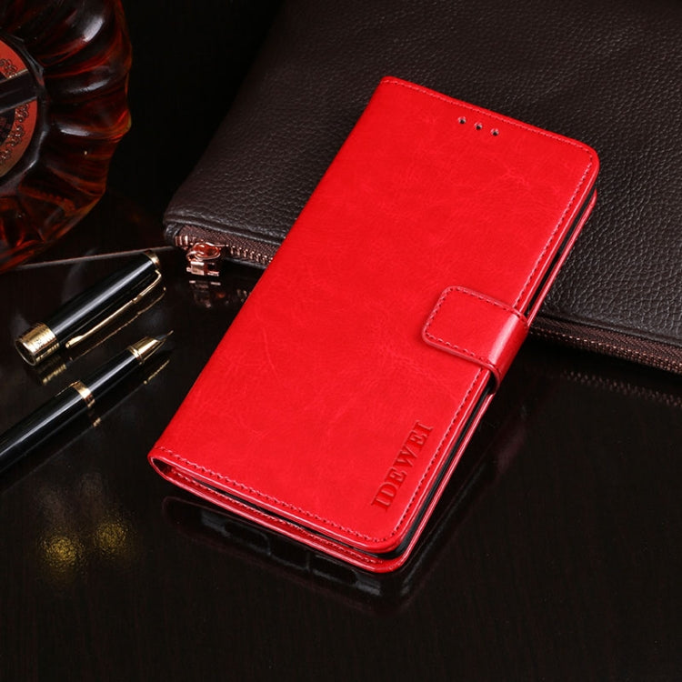 For Blackview BV6900 idewei Crazy Horse Texture Horizontal Flip Leather Case with Holder & Card Slots & Wallet(Red) - More Brand by idewei | Online Shopping UK | buy2fix