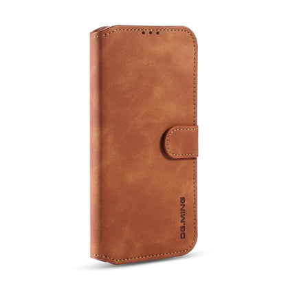 For Samsung Galaxy A42 5G DG.MING Retro Oil Side Horizontal Flip Protective Case(Brown) - Galaxy Phone Cases by DG.MING | Online Shopping UK | buy2fix