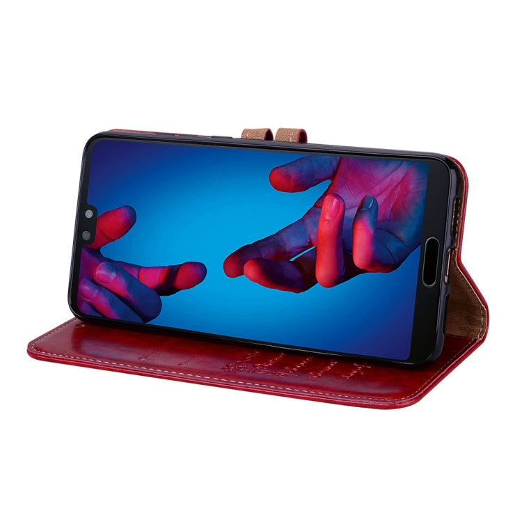 For Huawei P20 Business Style Oil Wax Texture Horizontal Flip Leather Case with Holder & Card Slots & Wallet(Red) - Huawei Cases by buy2fix | Online Shopping UK | buy2fix