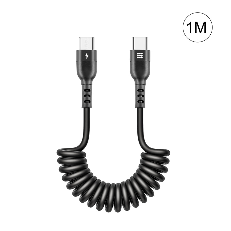 HAWEEL 1m 5A USB-C / Type-C to USB-C / Type-C Retractable Coiled PD Fast Charging Cable - USB-C & Type-C Cable by HAWEEL | Online Shopping UK | buy2fix
