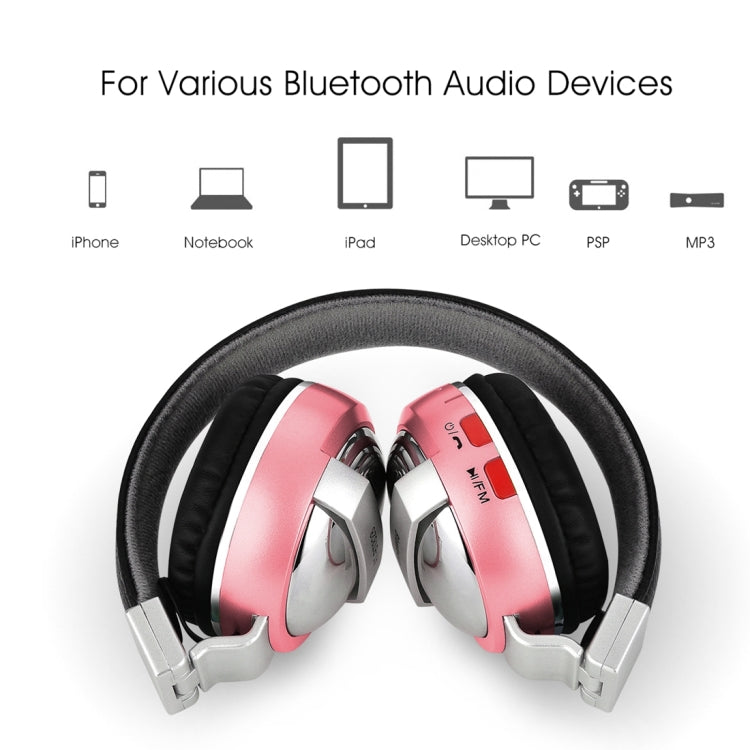 BTH-868 Stereo Sound Quality V4.2 Bluetooth Headphone, Bluetooth Distance: 10m, Support 3.5mm Audio Input & FM(Pink) - Headset & Headphone by buy2fix | Online Shopping UK | buy2fix