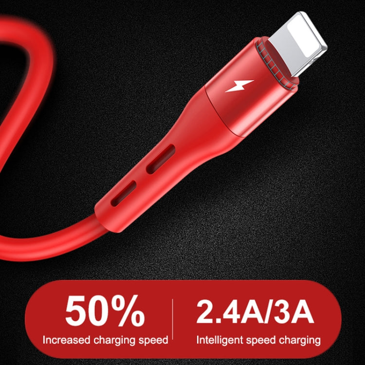 TOTUDESIGN BLA-060 Soft Series 3A 8 Pin Silicone Charging Cable, Length: 1m (Red) - Normal Style Cable by TOTUDESIGN | Online Shopping UK | buy2fix