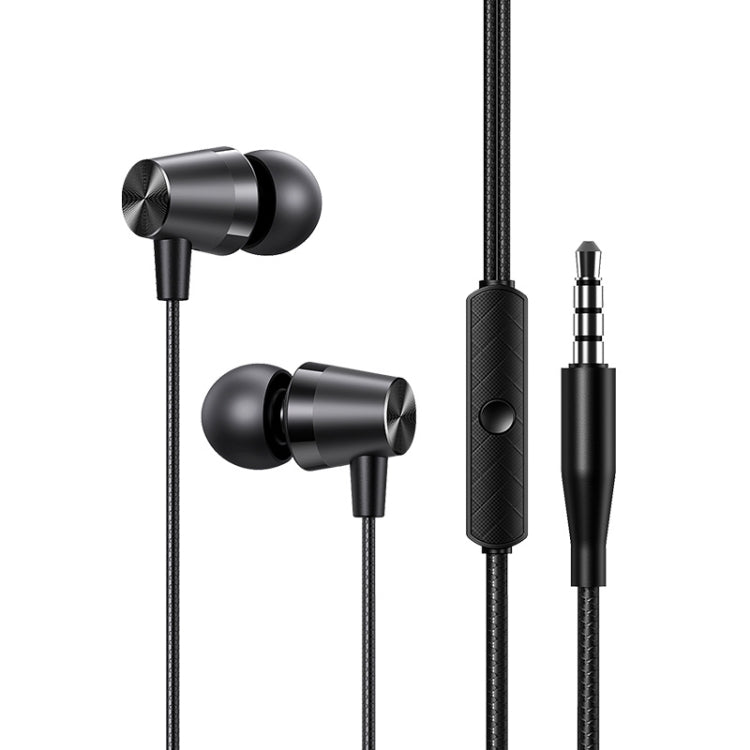 30 PCS USAMS EP-42 3.5mm Plating Metal In-ear Wired Earphone, Length: 1.2m, Test Tube Packaging(Black) - In Ear Wired Earphone by USAMS | Online Shopping UK | buy2fix