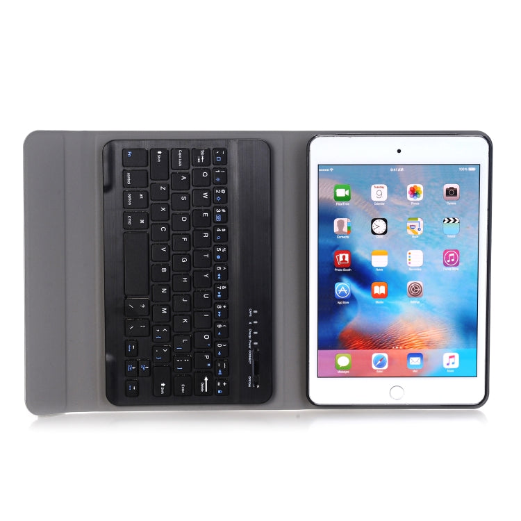 A05 Bluetooth 3.0 Ultra-thin ABS Detachable Bluetooth Keyboard Leather Tablet Case for iPad mini 5, with Holder(Black) - For iPad mini by buy2fix | Online Shopping UK | buy2fix