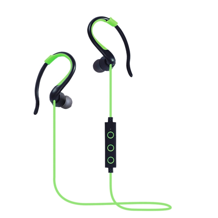 008 In-Ear Ear Hook Wire Control Sport Wireless Bluetooth Earphones with Mic, Support Handfree Call, For iPad, iPhone, Galaxy, Huawei, Xiaomi, LG, HTC and Other Smart Phones(Green) - Neck-mounted Earphone by buy2fix | Online Shopping UK | buy2fix