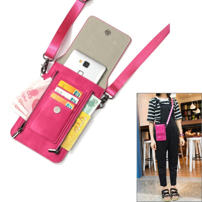 6.3 inch and Below Universal PU Leather Double Zipper Shoulder Carrying Bag with Card Slots & Wallet for Sony, Huawei, Meizu, Lenovo, ASUS, Cubot, Oneplus, Dreami, Oukitel, Xiaomi, Ulefone, Letv, DOOGEE, Vkworld, and other Smartphones (Magenta) - More iPhone Cases by buy2fix | Online Shopping UK | buy2fix