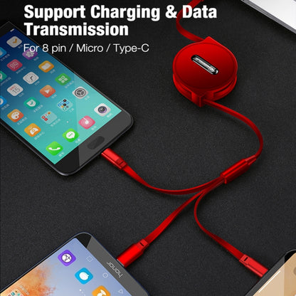 CAFELE 3 In 1 8 Pin + Micro USB + Type-C / USB-C Charging Data Cable, Length: 1.2m(Black) - Multifunction Cable by CAFELE | Online Shopping UK | buy2fix