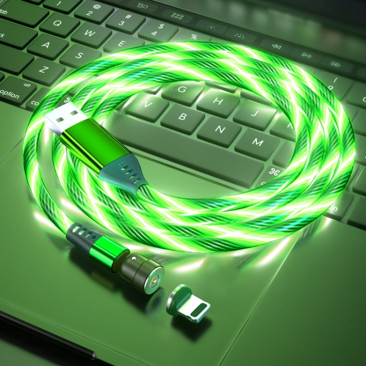 2.4A USB to 8 Pin 540 Degree Bendable Streamer Magnetic Data Cable, Cable Length: 1m(Green) - Charging Cable & Head by buy2fix | Online Shopping UK | buy2fix