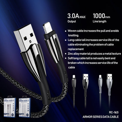 REMAX RC-162i Armor Series 3A USB to 8 Pin Charging Cable, Cable Length: 1m (Silver) - Normal Style Cable by REMAX | Online Shopping UK | buy2fix