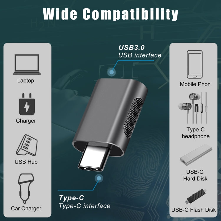 2 PCS SBT-158 USB-C / Type-C Male to USB 3.0 Female Zinc Alloy Adapter(Gold) - Converter & Adapter by buy2fix | Online Shopping UK | buy2fix