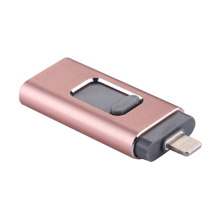 easyflash RQW-01B 3 in 1 USB 2.0 & 8 Pin & Micro USB 64GB Flash Drive(Rose Gold) - U Disk & Card Reader by buy2fix | Online Shopping UK | buy2fix