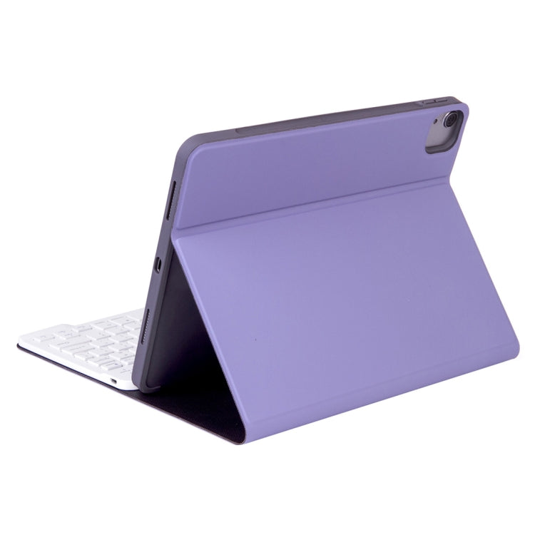 X-11B Skin Plain Texture Detachable Bluetooth Keyboard Tablet Case for iPad Pro 11 inch 2020 / 2018, with Pen Slot (Light Purple) - For iPad Pro by buy2fix | Online Shopping UK | buy2fix