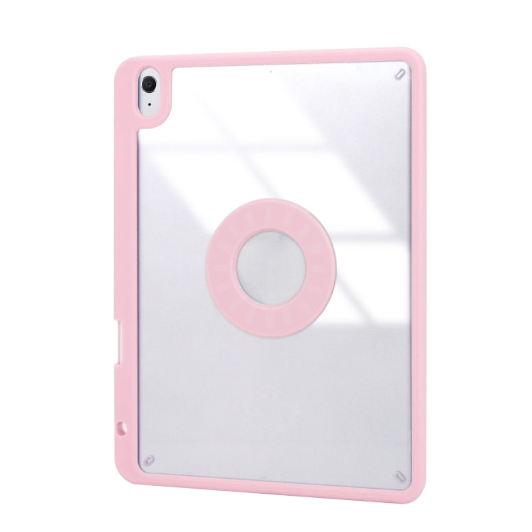 Z098B Pen Slot Bluetooth Keyboard Leather Tablet Case For iPad Air 2022/2020 (Pink) - For iPad Air by buy2fix | Online Shopping UK | buy2fix