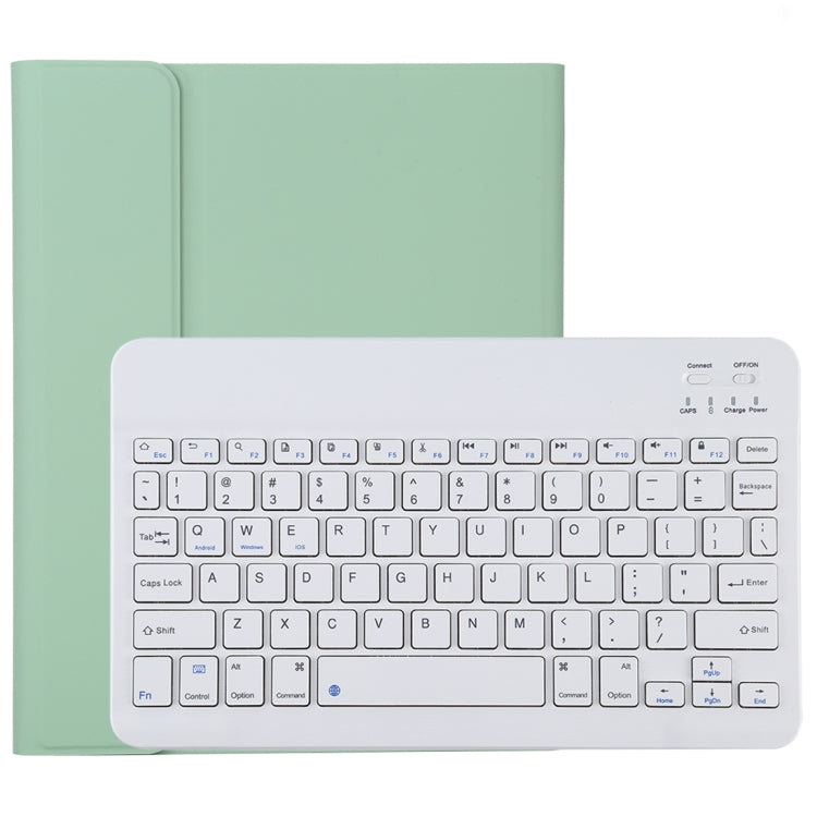 TG11B Detachable Bluetooth White Keyboard + Microfiber Leather Tablet Case for iPad Pro 11 inch (2020), with Pen Slot & Holder (Green) - For iPad Pro by buy2fix | Online Shopping UK | buy2fix