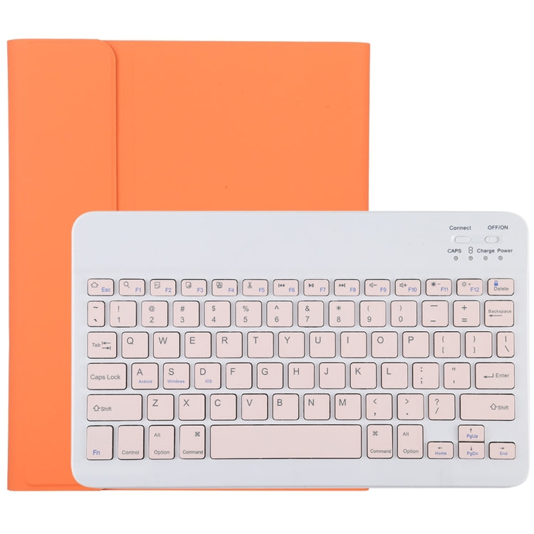 TG11B Detachable Bluetooth Pink Keyboard + Microfiber Leather Tablet Case for iPad Pro 11 inch (2020), with Pen Slot & Holder (Orange) - For iPad Pro by buy2fix | Online Shopping UK | buy2fix