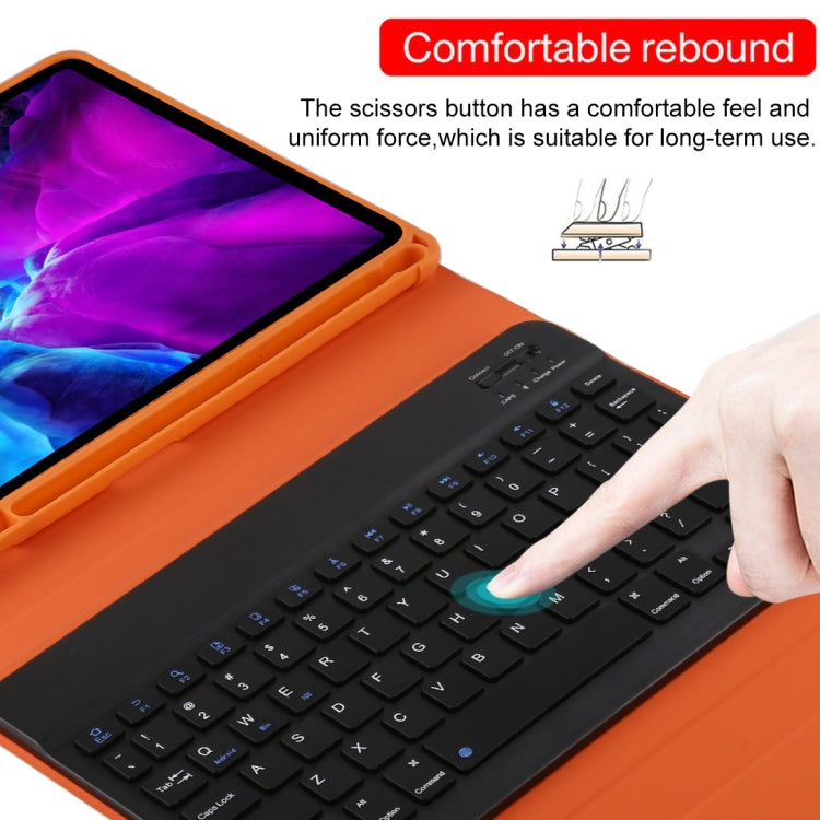 TG11B Detachable Bluetooth Black Keyboard + Microfiber Leather Tablet Case for iPad Pro 11 inch (2020), with Pen Slot & Holder (Orange) - For iPad Pro by buy2fix | Online Shopping UK | buy2fix