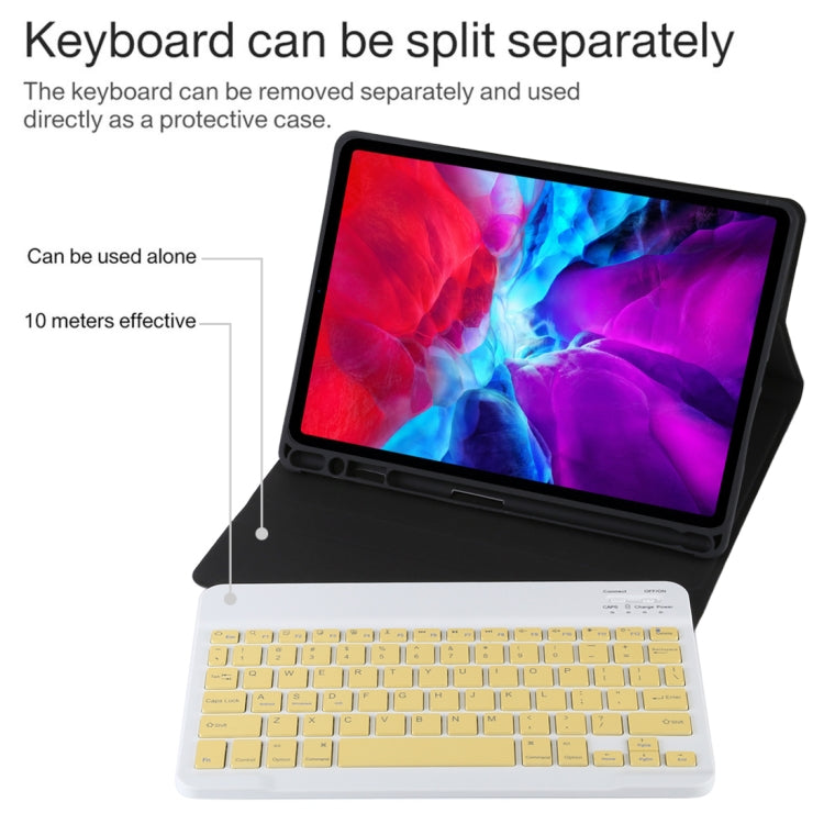 TG11B Detachable Bluetooth Yellow Keyboard + Microfiber Leather Tablet Case for iPad Pro 11 inch (2020), with Pen Slot & Holder (Black) - For iPad Pro by buy2fix | Online Shopping UK | buy2fix