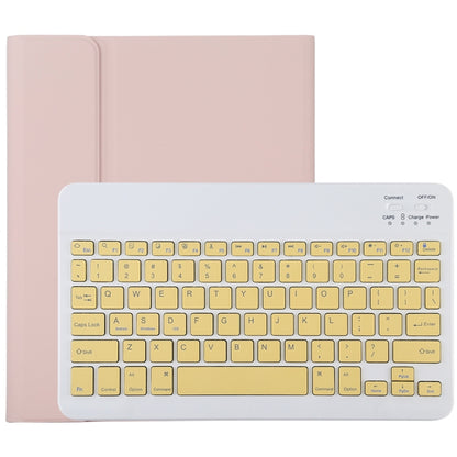 TG11B Detachable Bluetooth Yellow Keyboard + Microfiber Leather Tablet Case for iPad Pro 11 inch (2020), with Pen Slot & Holder (Pink) - For iPad Pro by buy2fix | Online Shopping UK | buy2fix