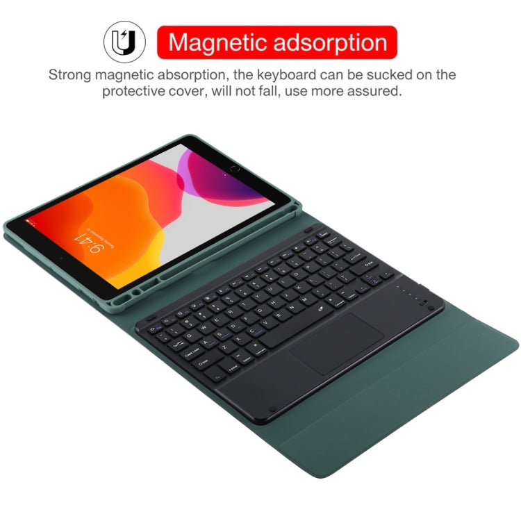 TG97BC Detachable Bluetooth Black Keyboard + Microfiber Leather Tablet Case for iPad 9.7 inch, with Touch Pad & Pen Slot & Holder(Dark Green) - Universal by buy2fix | Online Shopping UK | buy2fix