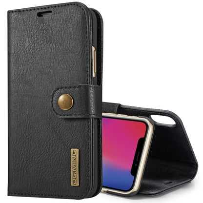 For iPhone X / XS DG.MING  Crazy Horse Texture Horizontal Flip Detachable Magnetic Protective Case with Holder & Card Slots & Wallet(Black) - More iPhone Cases by DG.MING | Online Shopping UK | buy2fix