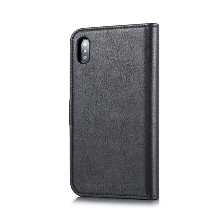 For iPhone XS Max DG.MING Crazy Horse Texture Flip Detachable Magnetic Leather Case with Holder & Card Slots & Wallet (Black) - More iPhone Cases by DG.MING | Online Shopping UK | buy2fix