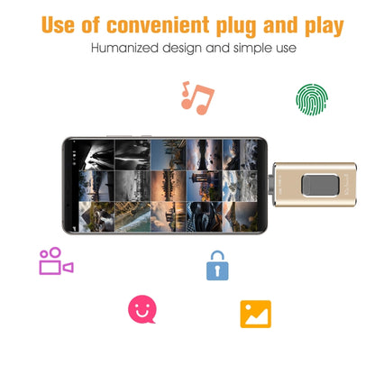 Richwell 3 in 1 16G Type-C + 8 Pin + USB 3.0 Metal Push-pull Flash Disk with OTG Function(Rose Gold) - U Disk & Card Reader by Richwell | Online Shopping UK | buy2fix