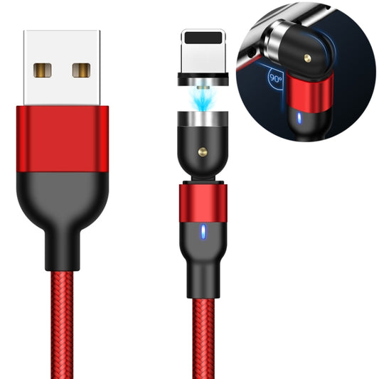 1m 2A Output USB to 8 Pin Nylon Braided Rotate Magnetic Charging Cable(Red) - Charging Cable & Head by buy2fix | Online Shopping UK | buy2fix