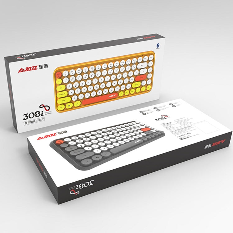 Ajazz 308I Tablet Mobile Phone Computer Household Office Wireless Keyboard(Black) - Wireless Keyboard by buy2fix | Online Shopping UK | buy2fix