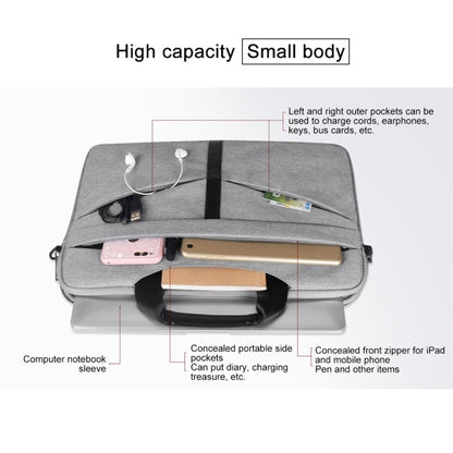 14.1 inch Breathable Wear-resistant Fashion Business Shoulder Handheld Zipper Laptop Bag with Shoulder Strap (Pink) - 14.1 inch by buy2fix | Online Shopping UK | buy2fix