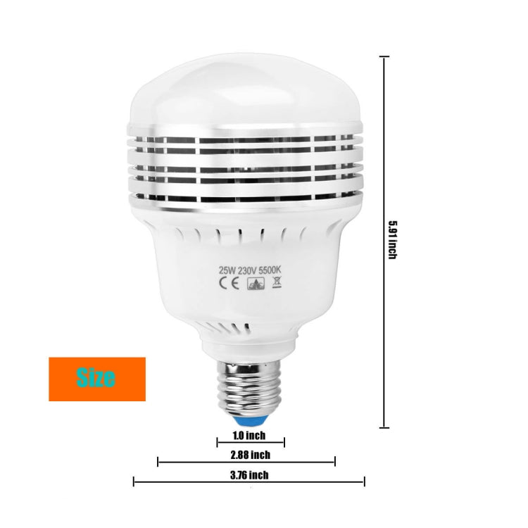 MANTOO PGL25 25W 120V 5500K 2990LM LED Light Bulb for Photography Lighting - LED Blubs & Tubes by MANTOO | Online Shopping UK | buy2fix