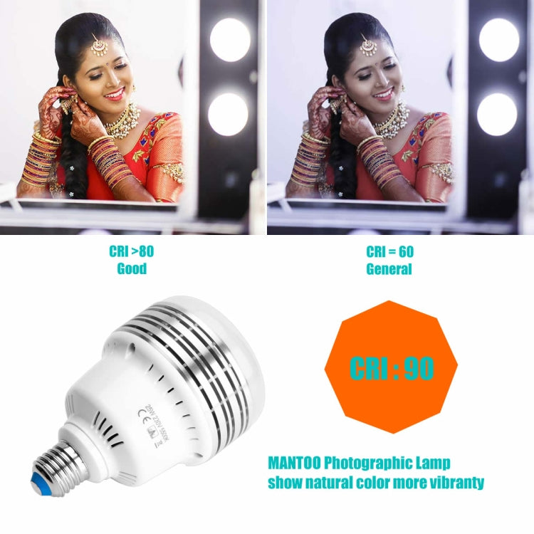 MANTOO PGL25 25W 120V 5500K 2990LM LED Light Bulb for Photography Lighting - LED Blubs & Tubes by MANTOO | Online Shopping UK | buy2fix