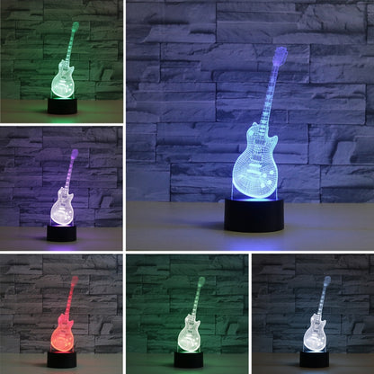 Guitar Shape 3D Colorful LED Vision Light Table Lamp, USB Touch Version - Novelty Lighting by buy2fix | Online Shopping UK | buy2fix