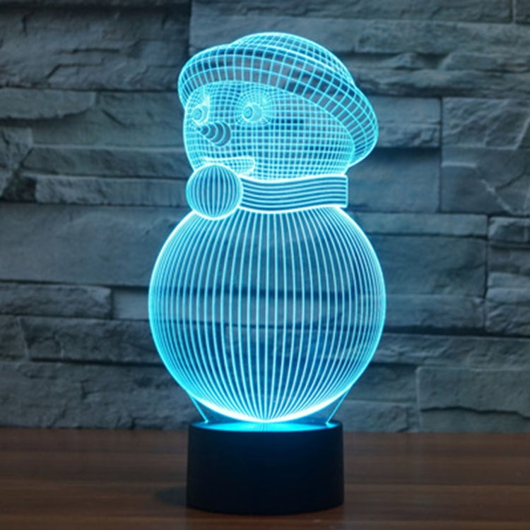 Snowman Style 3D Touch Switch Control LED Light , 7 Color Discoloration Creative Visual Stereo Lamp Desk Lamp Night Light - Novelty Lighting by buy2fix | Online Shopping UK | buy2fix