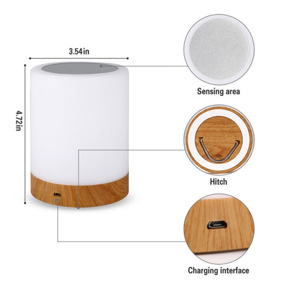 Colorful Creative Wood Grain Charging Night Light Touch Atmosphere Light - Night Lights by buy2fix | Online Shopping UK | buy2fix