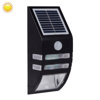 LAMPZOOE CL-102 0.2W White Light PIR Sensor Solar Light , 80 LM 6000-6500K Outdoor Wall Light with 5V 0.5W Solar Panel(Black) - Solar Lights by LAMPZ00E | Online Shopping UK | buy2fix