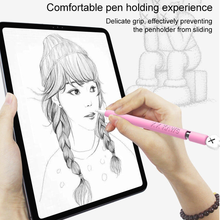 LOVE MEI For Apple Pencil 2 Middle Finger Shape Stylus Pen Silicone Protective Case Cover (Pink) - Pencil Accessories by LOVE MEI | Online Shopping UK | buy2fix