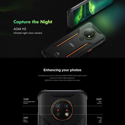 [HK Warehouse] AGM H3 EU Version Rugged Phone, Night Vision Camera, 4GB+64GB - AGM by AGM | Online Shopping UK | buy2fix