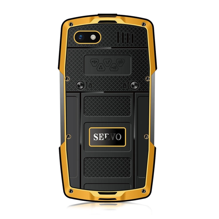 SERVO X7 Plus Rugged Phone, 2GB+16GB, IP68 Waterproof Dustproof Shockproof, Front Fingerprint Identification, 2.45 inch Android 6.0 MTK6737 Quad Core 1.3GHz, NFC, OTG, Network: 4G, Support Google Play(Yellow) - SERVO by SERVO | Online Shopping UK | buy2fix